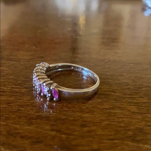 Sterling silver ruby and real diamonds ring - Picture 3 of 5